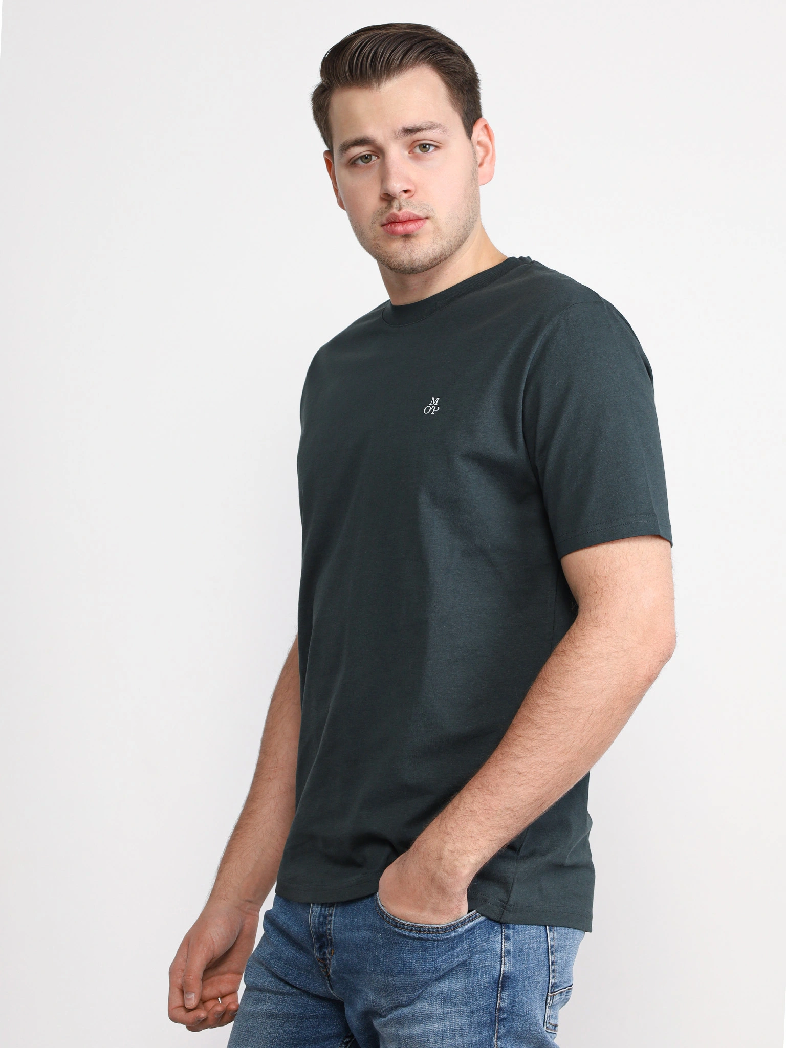 Футболка темно-зеленого цвета из хлопка